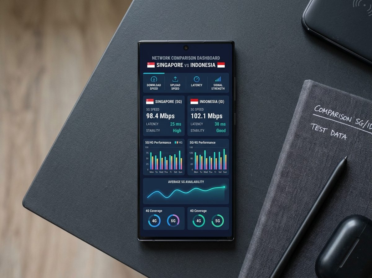 Mobile network comparison dashboard on smartphone